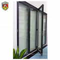 Accordion clear tempered glass folding door garden bifold doors aluminum front door